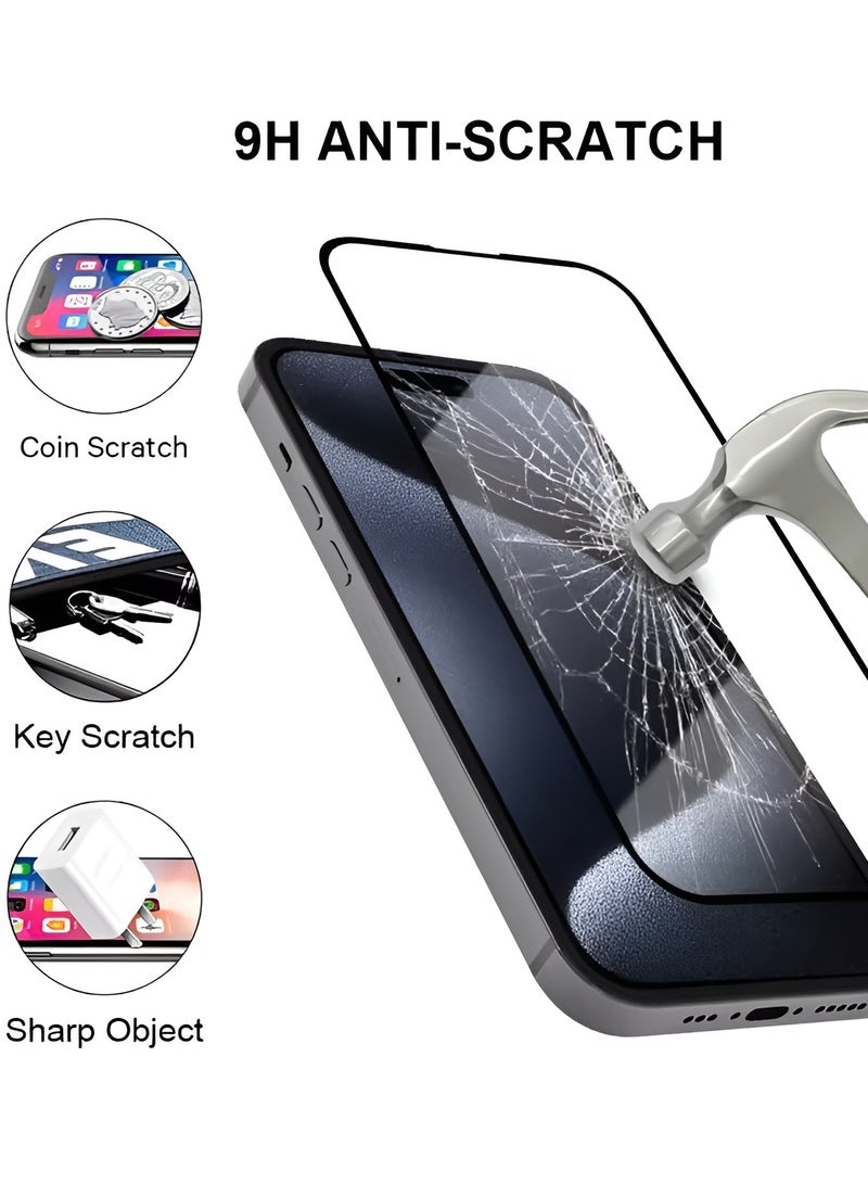 BORTONY Screen protector for iPhone 16 Pro 9D Tempered Glass Screen Protector HD Full Coverage Scratch Resistant Bubble Free Easy Installation Anti-Glare Tempered Glass for iPhone 16 Pro 6.3 inch - Image 3