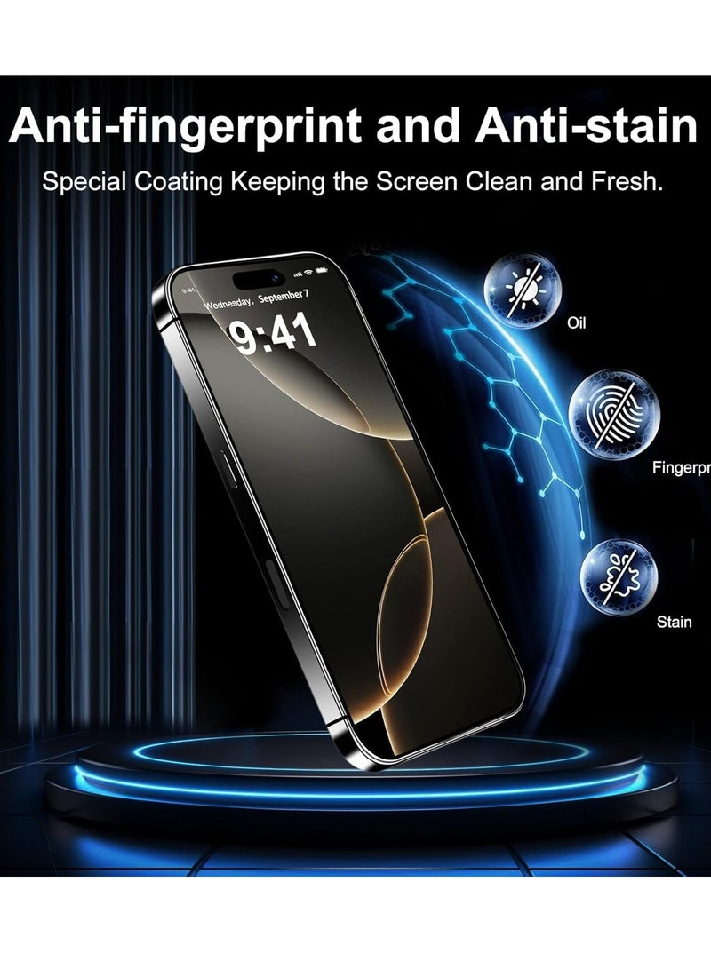 BORTONY Screen protector for iPhone 16 Pro 9D Tempered Glass Screen Protector HD Full Coverage Scratch Resistant Bubble Free Easy Installation Anti-Glare Tempered Glass for iPhone 16 Pro 6.3 inch - Image 4