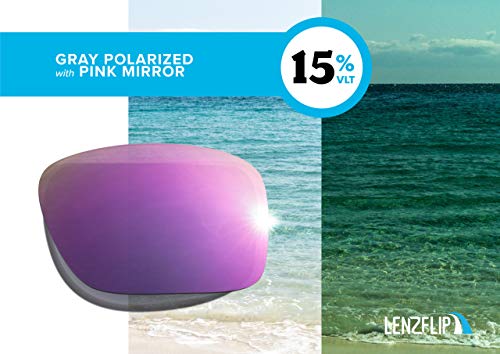 LenzFlip Polarized Replacement lenses for Oakley TwoFace OO9189 - Crafted in USA (Grey Polarized with Pink Mirror) - Image 2