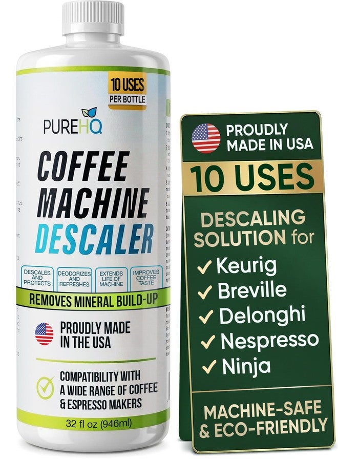 PUREHQ Coffee Machine Descaler - 10 Uses - Keurig Descaling Solution - Universal Descaler for Keurig, Nespresso, Delonghi, Breville, Ninja and All Single Use Coffee and Espresso Machines - Made in USA - Image 1