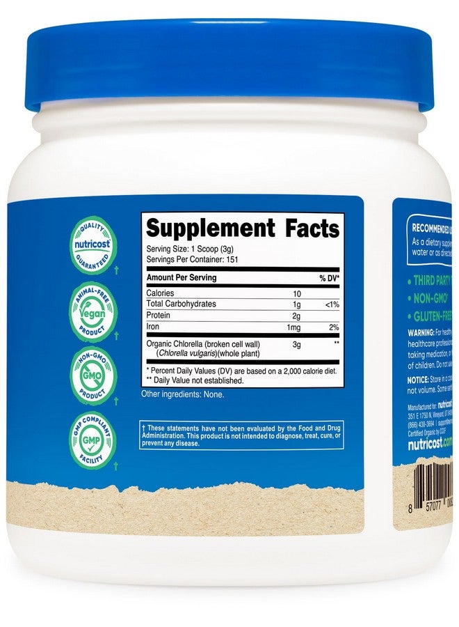 Nutricost Organic Chlorella Powder 16oz (1LB) - 3g Per Serving - Image 5