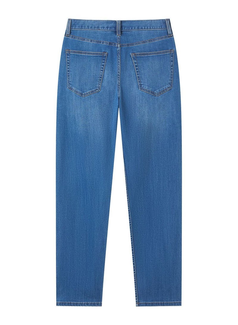 GIORDANO Men Tapered Stretch Denim Indigo Jeans - Image 4