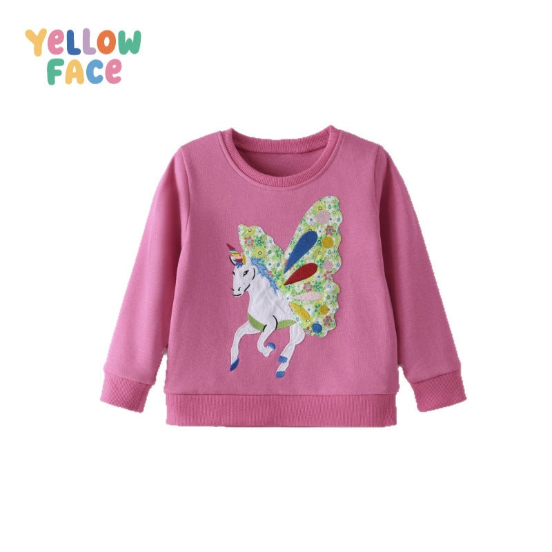 Girls Cotton Sweatshirt Embroidered Cartoon Long Sleeve - Image 5