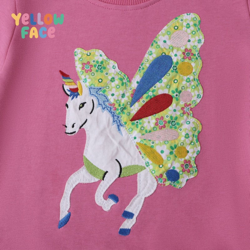 Girls Cotton Sweatshirt Embroidered Cartoon Long Sleeve - Image 3