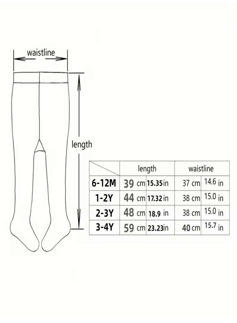 Winter leggings for babies, set of 4 pairs featuring cute and varied colors and designs. Made from soft and comfortable fabric that is gentle on the baby’s skin, with a comfortable elastic waistband for easy wear. These slim-fit autumn leggings are suitable for babies aged 2–3 years. - Image 5