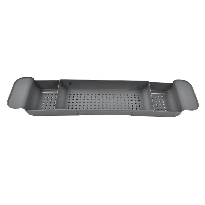 Expandable Bathtub Caddy Tray Multifunction Bathtub Organizer Rack Nonslip for Candle Towel Book Wine PhoneGrey - Image 5