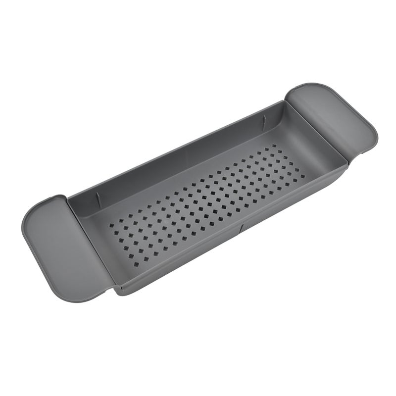 Expandable Bathtub Caddy Tray Multifunction Bathtub Organizer Rack Nonslip for Candle Towel Book Wine PhoneGrey - Image 3