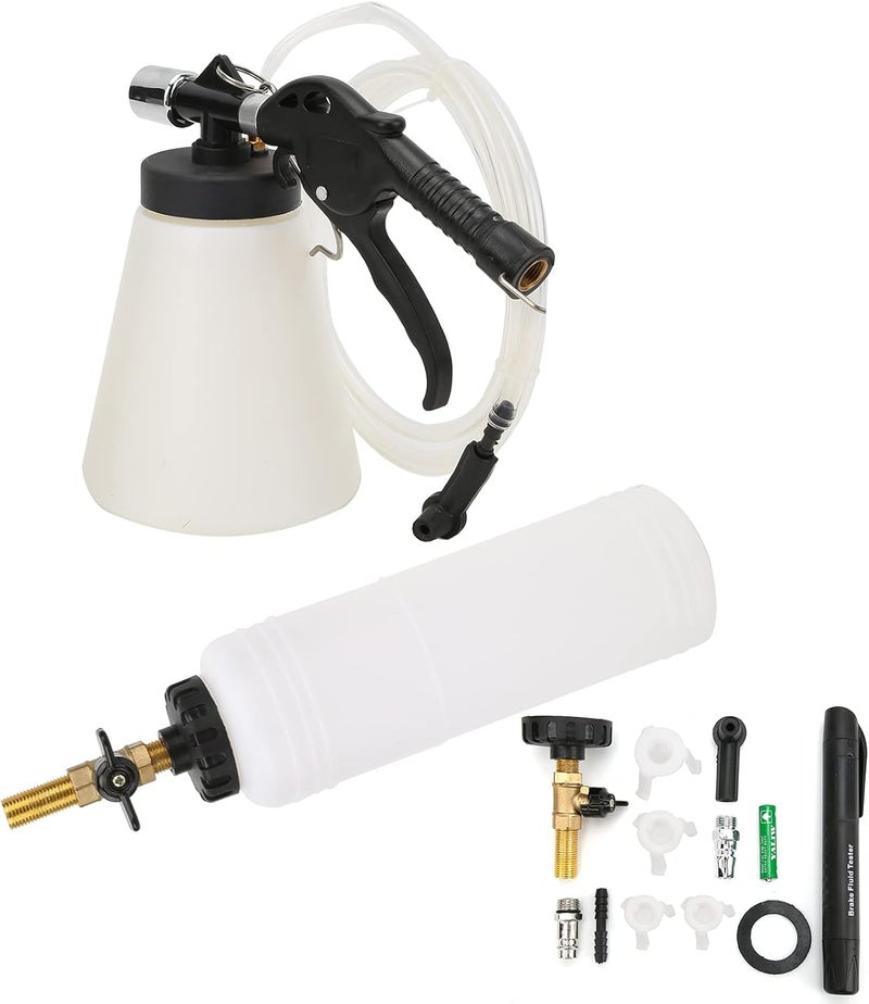 Pneumatic Brake Fluid Bleeder Kit, Oil Ce Replacement Tool with Tester Pen, Brake Bleeding Tool for Autoes TRVs, ABS Iron truction, - Image 1