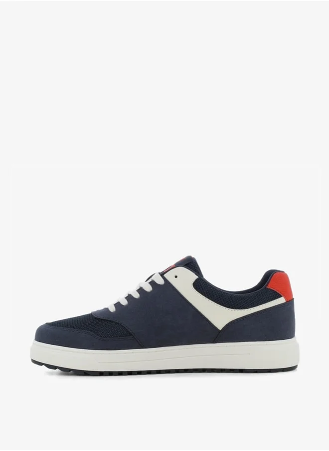 SJ Men's Textured Sneakers with Lace-Up Closure