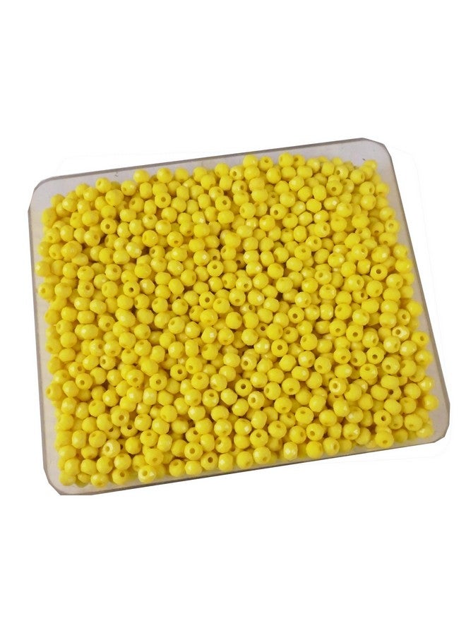 إيشوبي مجموعة خرز بلاستيكية صفراء اللون 200 جرام 5 مم من eshoppee لصنع المجوهرات ومواد فنية وحرفية لصنع القلائد والأساور والأقراط ومجموعة أدوات يدوية (15)