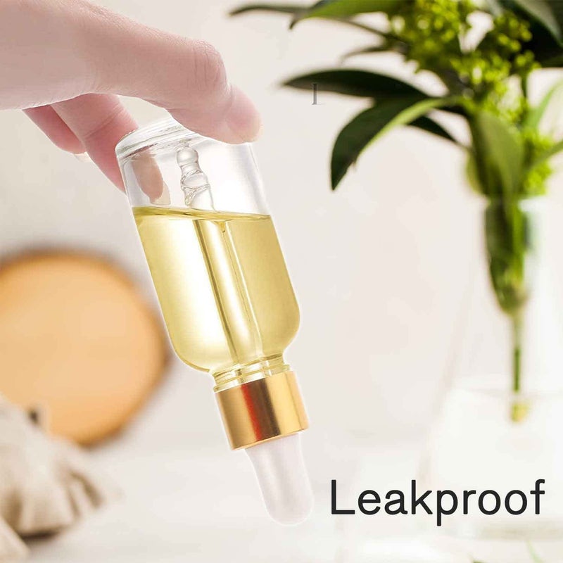 PrettyCare 24 Pack 2 Oz Glass Eye Dropper Bottles Clear, 60 ml Empty Tincture Dropper Bottle with droppers, 1 Extra Cap, 2 Plastic Funnels, 2 Pipettes & 48 stickers for DIY Essential Oils, Body Oil, Beauty Oil  - Image 4