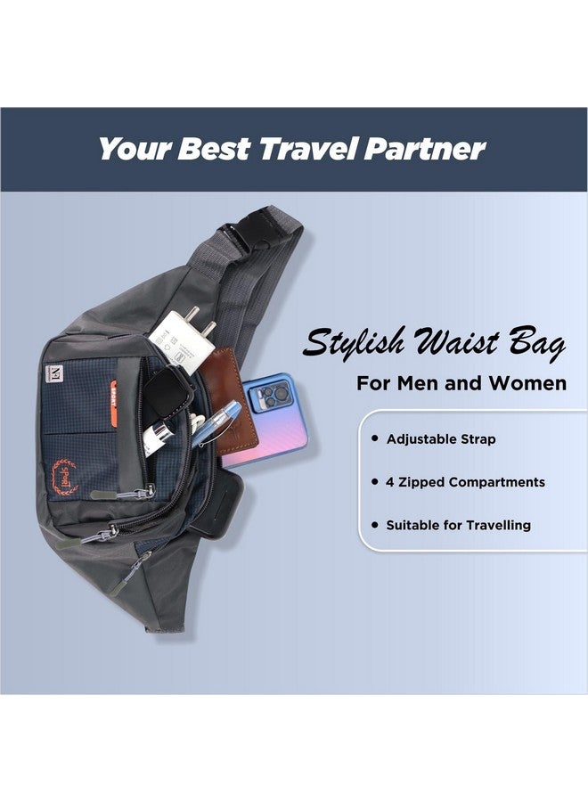 NFI essentials Waist Chest Bag for Men Women Belt Sling Pouch Crossbody Unisex Crossover Fanny Pack One Side Travel Hiking Zip Bag Multipurpose Adjustable Strap Shoulder Running Money Phone Bag - Image 4