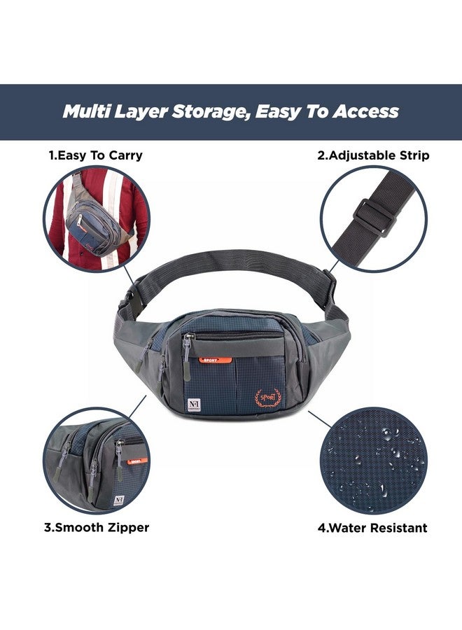 NFI essentials Waist Chest Bag for Men Women Belt Sling Pouch Crossbody Unisex Crossover Fanny Pack One Side Travel Hiking Zip Bag Multipurpose Adjustable Strap Shoulder Running Money Phone Bag - Image 3