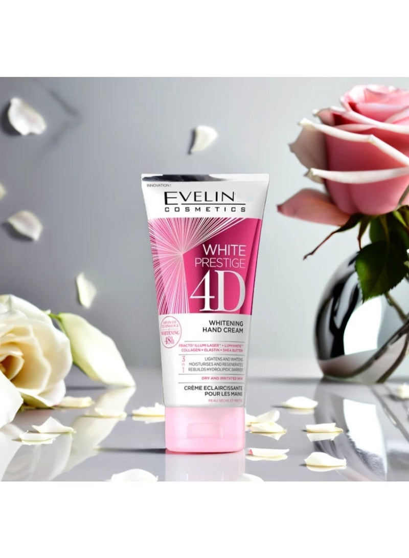 Evelin White Prestige 4D Whitening Hand Cream 100ml – Deep Moisturizing & Skin Brightening - Image 4
