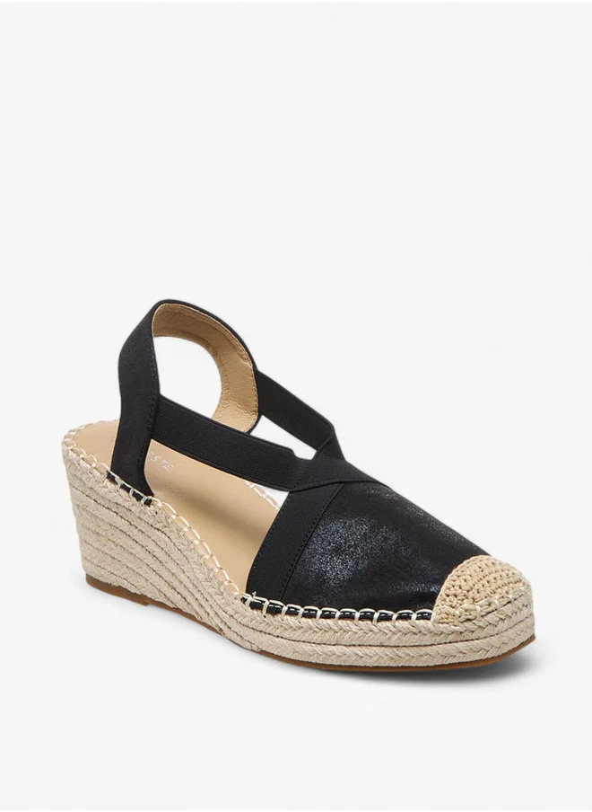 Celeste Women's Textured Slingback Wedge Heeled Shoes