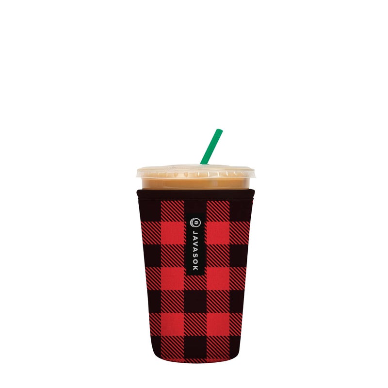 Sok It Sok It JavaSok Iced Coffee  Cold Soda Insulated Neoprene Cup Sleeve Buffalo Check Medium 2228oz 