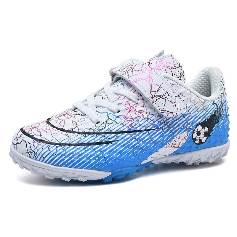 Kids Professional Soccer Cleats 2315 white sapphire blue [broken nails] 