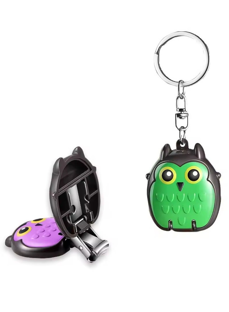 Goolsky Mini Folding Nail Scissors, Single Set with Keychain, Hanging Decoration, Anti-Splash, Knife, Owl, Household - Image 2