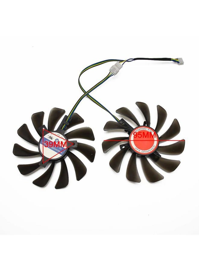 CCTVA 2PCS/lot 95MM FDC10U12S9-C CF1010U12S Cooler Fan Replace for XFX AMD Radeon RX 580 590 RX580 RX590 Graphics Card Cooling Fan - Image 2