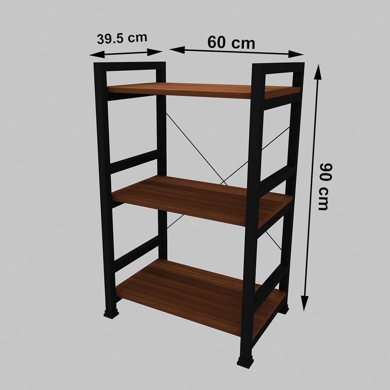 WOODENWAVE WOODENWAVE Microwave Stand Table Kitchen Storage Shelf Oven Stand Rack Toaster Organizer OTG Stand Corner Rack with Woodenself Color brown Size60x395x90Cm WW10A  - Image 2