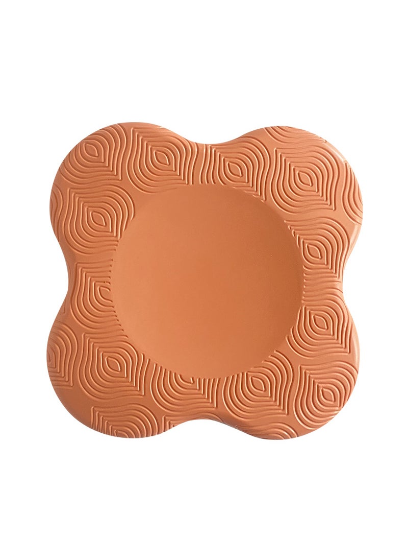 Generic Soft PU Yoga Knee Pad Non-Slip Support Orange 