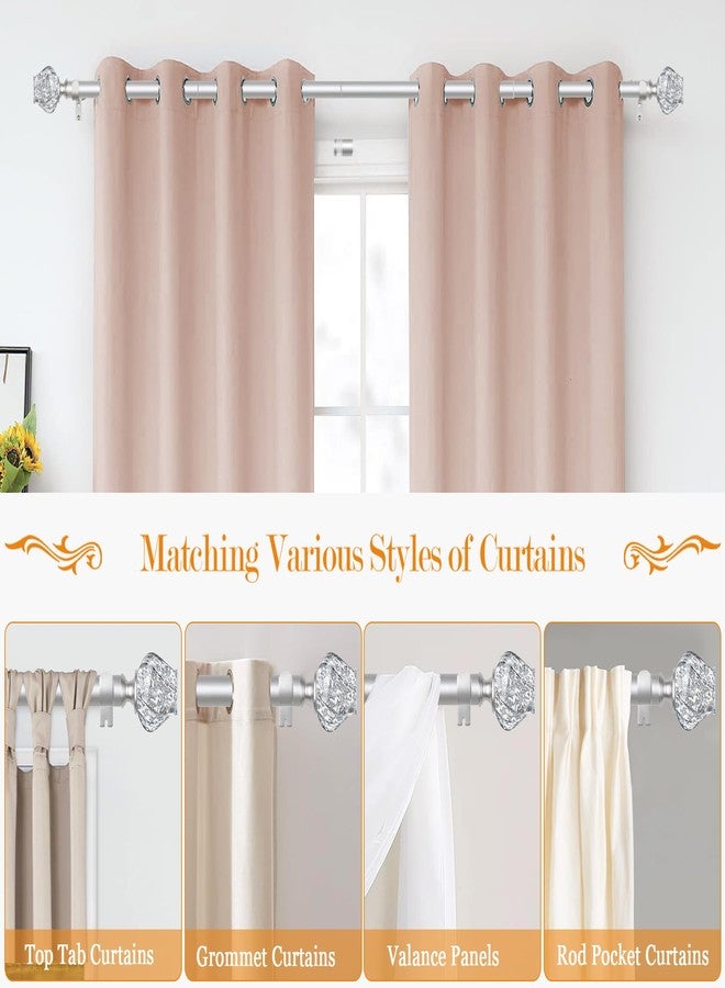 HOTOZON Silver Curtain Rod 32 to 58 Inch, HOTOZON Heavy Duty Curtain Rods for Windows, Decorative Single Drapery Rod with Exquisite Translucent Twisted Finials, Modern Silver - Image 4