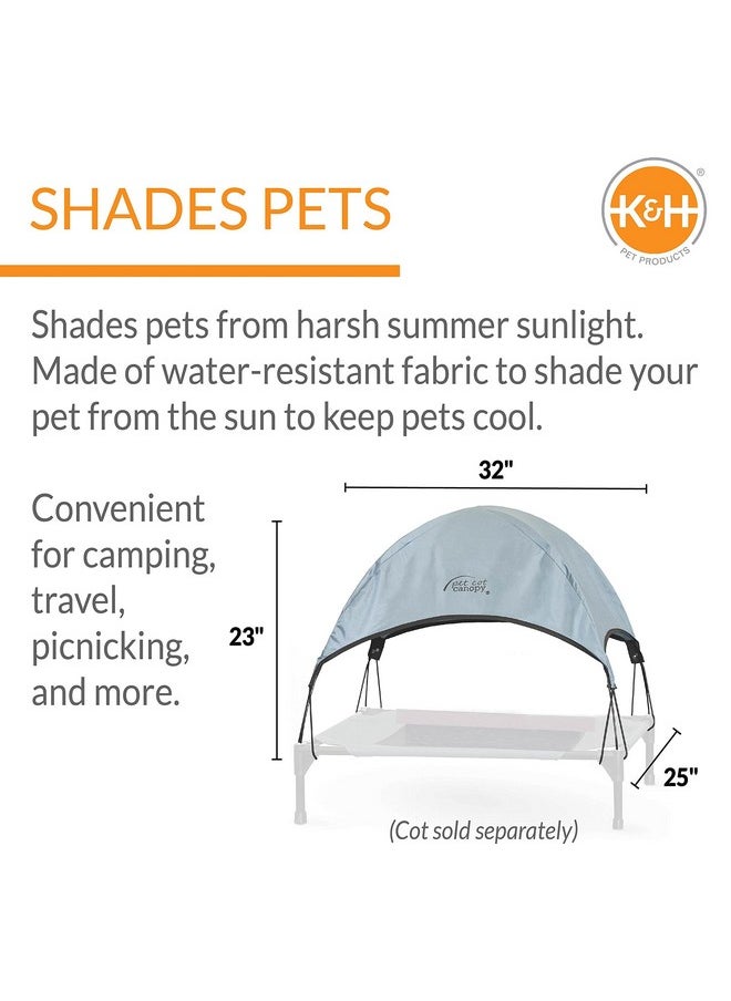 K&H Pet Products - Pet Cot Shade Canopy For Elevated Outside Dog Beds, Dog Sun Umbrella Canopy For Dog Cots (Cots Sold Separately), Gray, Medium 32 X 25 Inches - Image 1
