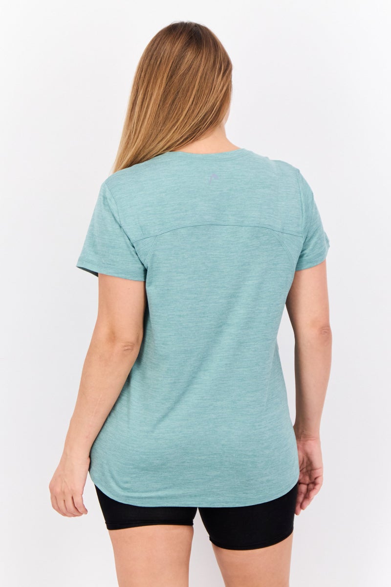 HEAD Women Slim Fit Short Sleeve Outdoor T-Shirt, Green - Image 3