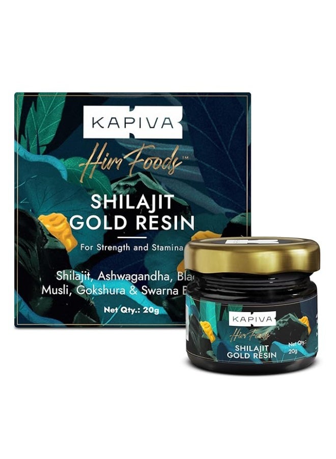 Kapiva Shilajit/Shilajeet Gold Resin - 20g | 500mg/Serving | 40 Servings | Boost Muscle Growth & Stamina | Contains 24 Carat Gold | 100% Ayurvedic - Image 1