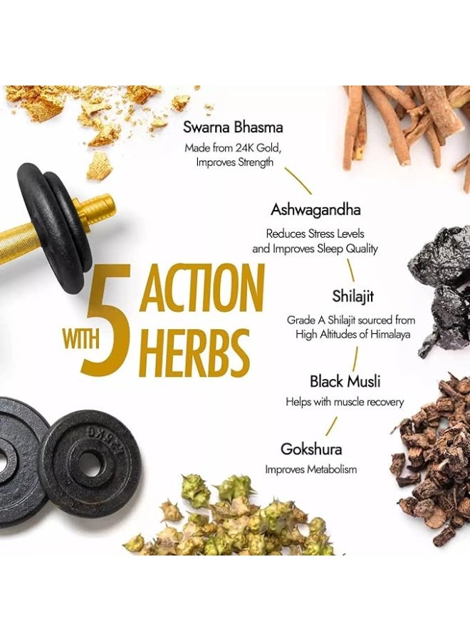 Kapiva Shilajit/Shilajeet Gold Resin - 20g | 500mg/Serving | 40 Servings | Boost Muscle Growth & Stamina | Contains 24 Carat Gold | 100% Ayurvedic - Image 2