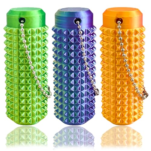 Deiviko Little Ouchies Fidget Pocket Mini Fidget Toy for Adults Pain Stim Fidget 3D Printed Venting Key Pendant 3pcs Spiky Grippie Stim Keychain for Anxiety Relief Positive Novelty Gifts for Friends - Image 1