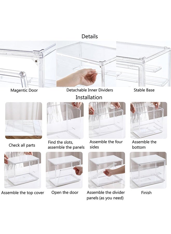 JCB CHIC - Clear Acrylic Display Case with Magnetic Door,Display Storage Box Countertop Cube with 3 Tier Removable Ladder Shelves,Dustproof Protection Showcase for Action Figures, Toys, Collectibles,1PCS - Image 1