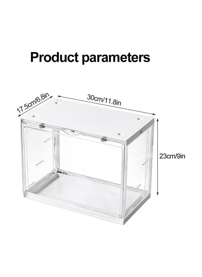 JCB CHIC - Clear Acrylic Display Case with Magnetic Door,Display Storage Box Countertop Cube with 3 Tier Removable Ladder Shelves,Dustproof Protection Showcase for Action Figures, Toys, Collectibles,1PCS - Image 1