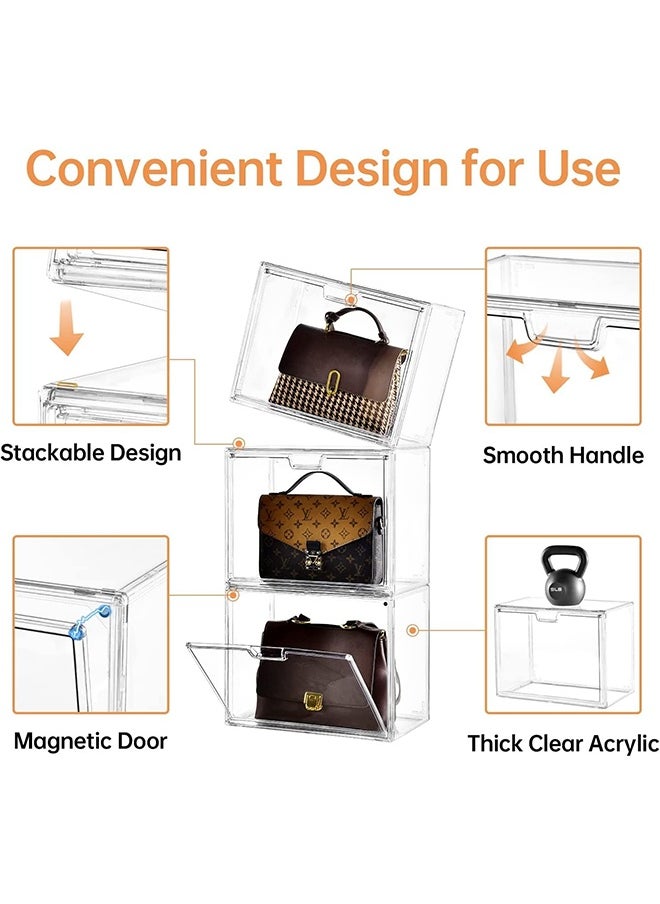 JCB CHIC - Clear Acrylic Display Case with Magnetic Door,Display Storage Box Countertop Cube with 3 Tier Removable Ladder Shelves,Dustproof Protection Showcase for Action Figures, Toys, Collectibles,1PCS - Image 1