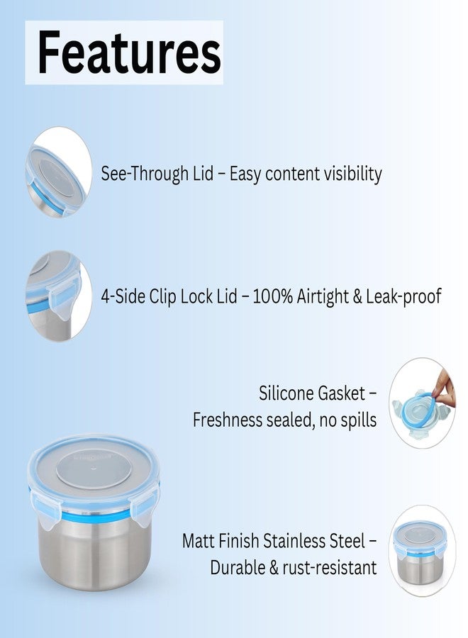 Steellock SL-1302 Airtight Storage/Food Lock Steel Containers (Multicolor, 500 ml) - Image 5