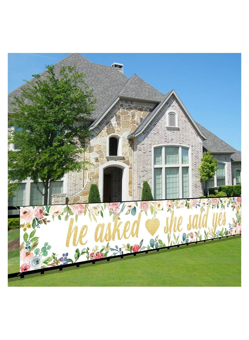 Decorative banner poster with the design of the phrase Engagement proposal, engagement and wedding party decor, size 3 meters x 50 cm, printed by Up to Date Egypt - Image 1