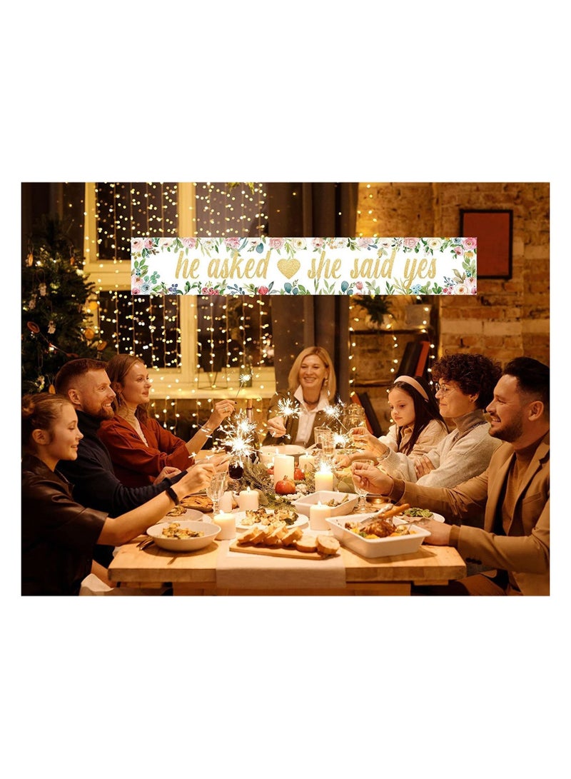 Decorative banner poster with the design of the phrase Engagement proposal, engagement and wedding party decor, size 3 meters x 50 cm, printed by Up to Date Egypt - Image 5