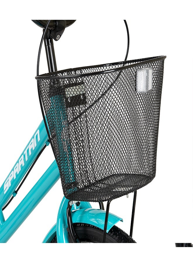 Spartan 20-Inch Classic City Bike |20-Inch Wheel Size | Lightweight Steel Frame, Single Speed, Adjustable Saddle, Front & Rear Brakes, Urban Bicycle Girls | Easy-to-Ride Commuter Bike | Teal - Image 2