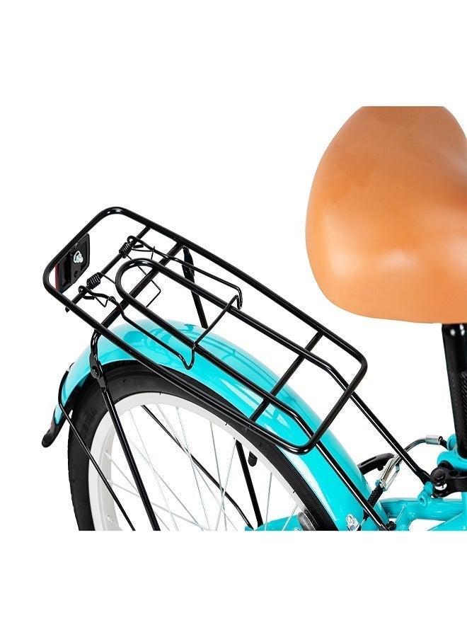 Spartan 20-Inch Classic City Bike |20-Inch Wheel Size | Lightweight Steel Frame, Single Speed, Adjustable Saddle, Front & Rear Brakes, Urban Bicycle Girls | Easy-to-Ride Commuter Bike | Teal - Image 3
