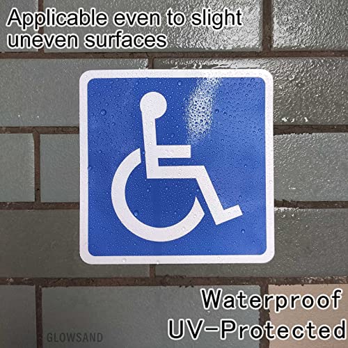 GlowSand Handicap Sign Stickers, Disabled Wheelchair Symbol, Easy to Apply and Peel, Vinyl Laminated, Indoor Outdoor (4.7x4.7 inch 5 Pcs) Blue - Image 4