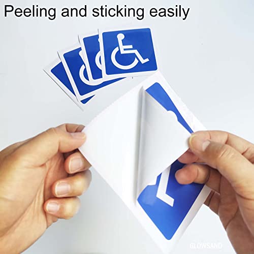 GlowSand Handicap Sign Stickers, Disabled Wheelchair Symbol, Easy to Apply and Peel, Vinyl Laminated, Indoor Outdoor (4.7x4.7 inch 5 Pcs) Blue - Image 2