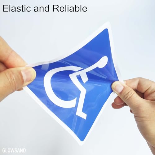 GlowSand Handicap Sign Stickers, Disabled Wheelchair Symbol, Easy to Apply and Peel, Vinyl Laminated, Indoor Outdoor (4.7x4.7 inch 5 Pcs) Blue - Image 3