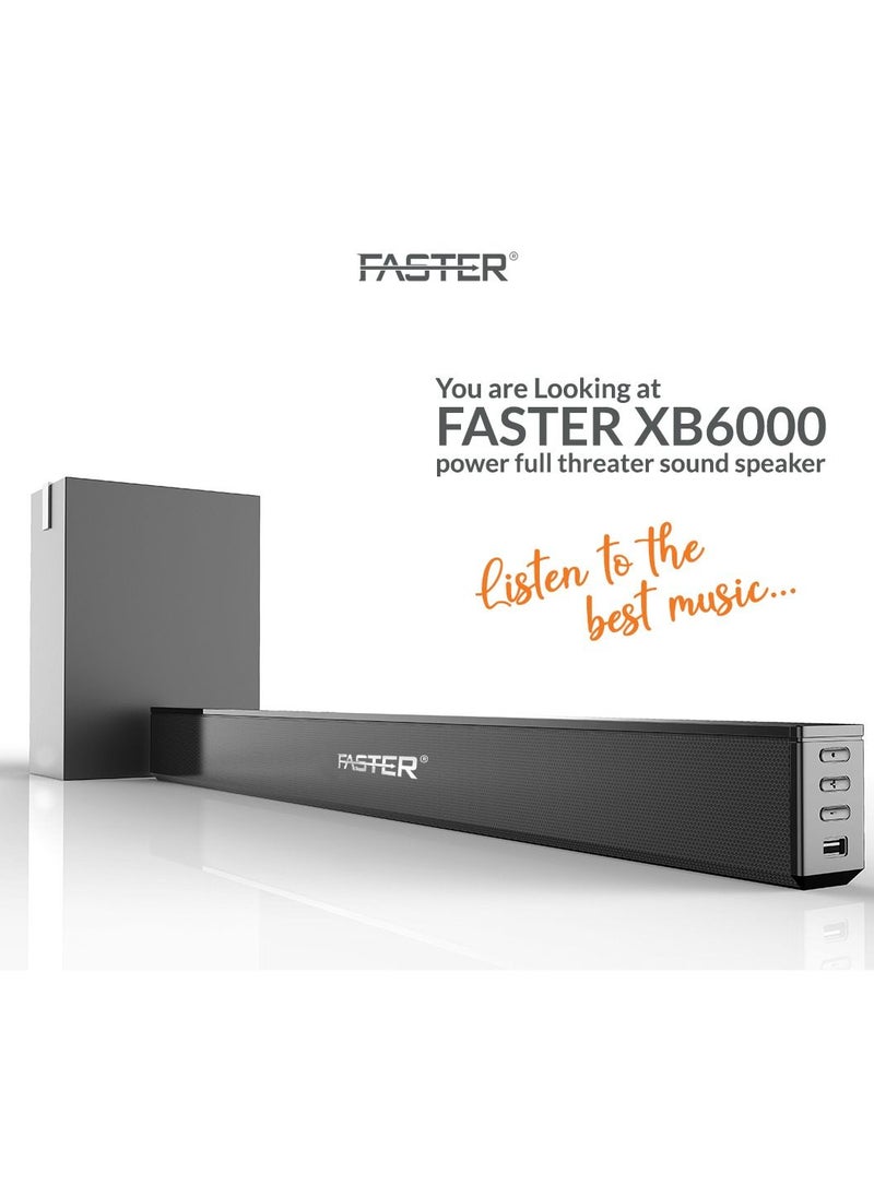 Faster - FASTER XB6000 Wired Bluetooth SoundBar with SubWoofer 60W - Image 1