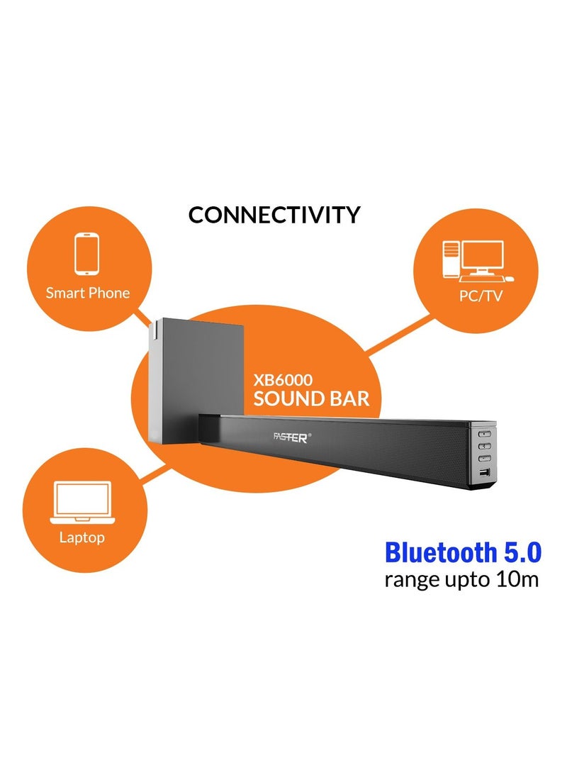 Faster - FASTER XB6000 Wired Bluetooth SoundBar with SubWoofer 60W - Image 1