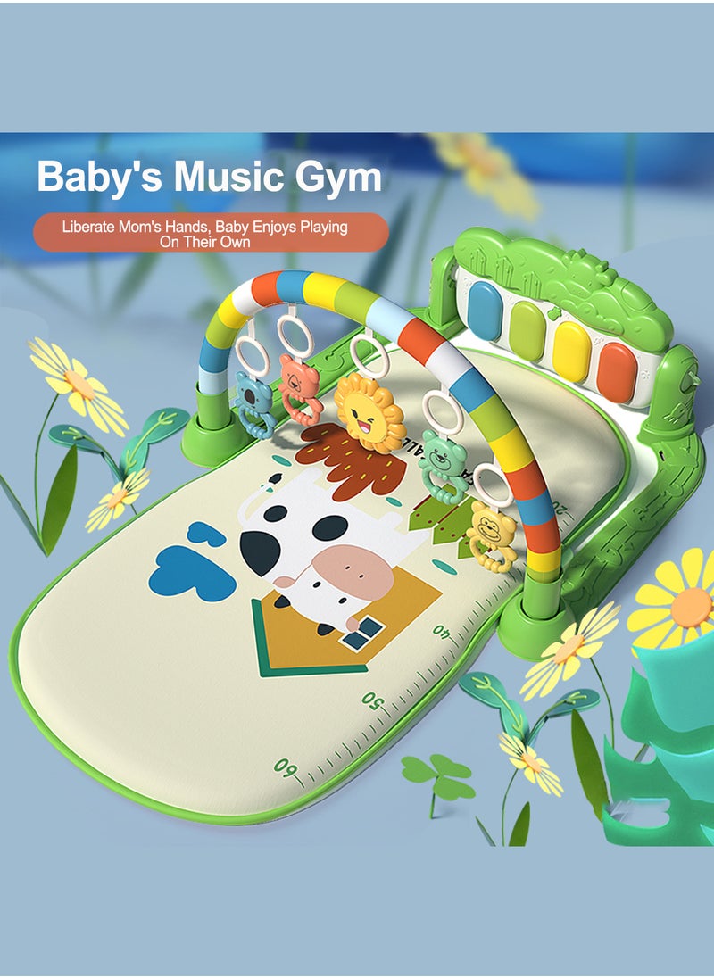 MaBaby Baby Gyms Play Mats Musical Activity Center Baby Piano Gym Mat Tummy Time Padded Mat for Newborn Toddler Infants  - Image 4