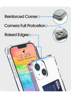 Generic Wallet Phone Case Slim Fit Card Slot Transparent Case Protective Soft Shockproof Case with Card Holder For Iphone 13  - Image 3