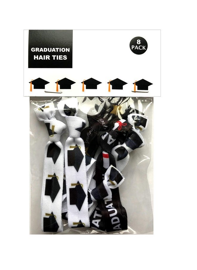 Sportigift 8 Piece Graduation Gift Hair Elastic Set - Cap, Decorations, Party Favors, Hair Ties, Gift for Girls, Accessories for Graduates, Preschool, Elementary, Jr. High School Graduation, BA, Nursing  - Image 3