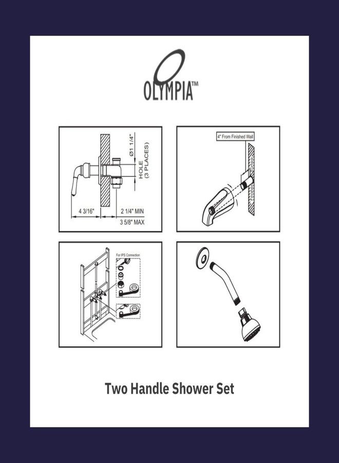 Olympia Faucets P-1232 Two Handle Shower Set, Chrome Finish - Image 3