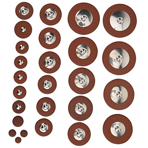 JULYKAI Tenor Sax Pad Kit, Professional Brown 26pcs 9mm to 52mmMulti Size Multi Size Sax Leather Pads, for Tenor Saxophone Old Part Replacement - Image 1
