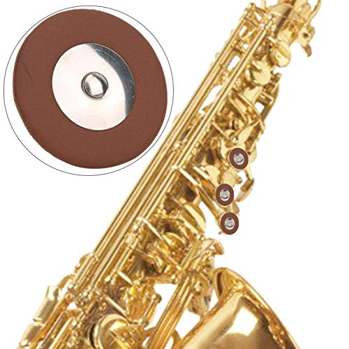 JULYKAI Tenor Sax Pad Kit, Professional Brown 26pcs 9mm to 52mmMulti Size Multi Size Sax Leather Pads, for Tenor Saxophone Old Part Replacement - Image 3